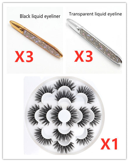 False Eyelashes Self-adhesiveEyeliner Multicolo r