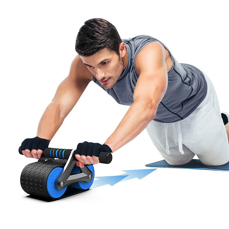 Double Wheel Abdominal Exerciser Women Men Automatic Rebound Ab Wheel Roller Waist Trainer Gym Sports HomeGym Sports Home