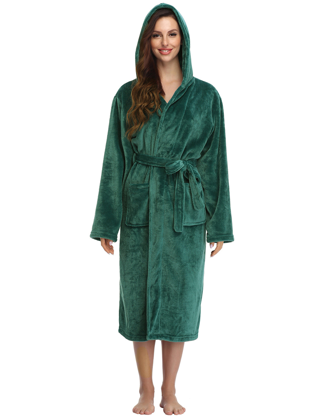 RONGTAI Ladies Long Fleece Bathrobe