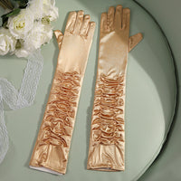50cm Bridal Wedding Dress Satin Lengthened Gloves
