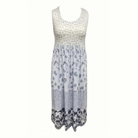 Women's Plus Size Boho Floral Dresses Sleeveless Tiered Pleated Swing Long Sundress