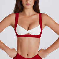 Sexy Removable Bra Running Yoga Seamless Contrast Color