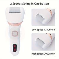 Electric Foot Grinder And Callus Remover, Electric Foot Polisher, Rechargeable Foot Washing And
 Pedicure Kit, Suitable For Cracked Heels And Dead Skin, With 3 Roller Heads