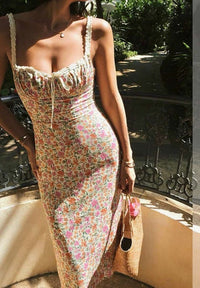 Floral Lace Trim Camisole Dress