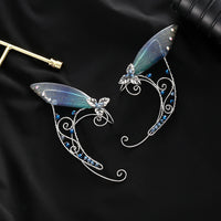 New Design Non-piercing Ear Clip Wings Crystal Earrings