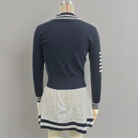 Women's Long Sleeve Sweater Dress Fall Crewneck Ribbed Knit A-Line Casual Mini Dresses