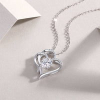 Heart To Heart - A Fashionable And Luxurious Diamond Jewelry Pendant Set With 1-carat Moissan Diamond S925 Sterling Silver And Platinum Plating