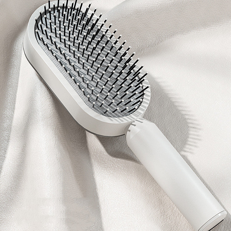 Self-cleaning Hair Brush For Women One-key Cleaning Hair Loss Airbag Massage Scalp Comb Anti-Static Hairbrush