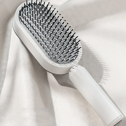 Self-cleaning Hair Brush For Women One-key Cleaning Hair Loss Airbag Massage Scalp Comb Anti-Static Hairbrush