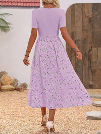 Clasi Floral Print Scoop Neck Dress Maxi Women Outfit