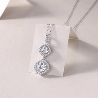 Snowy Wonderland – 1-Carat Moissanite Diamond Pendant Necklace in S925 Sterling Silver Platinum-Plated