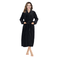 Women’s Plush Fleece Bathrobe – Long Warm Sleepwear Robe