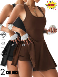 2 Pack Womens Yoga Dress Ultimate Comfort Free Movement High Waist Tummy Control