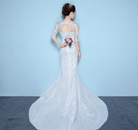 Waist fishtail wedding dress