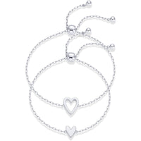 Women's Hollowed Heart Shape-shaped Pendant Two-piece Set Bracelet