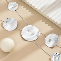 Handmade Textured Disc Necklace – Multi-Layer Pendant Chain for Women