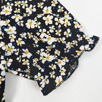 Women's Puff Sleeve Floral Midi Dress Elegant Square Neck Boho Side Split Dresses