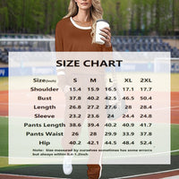 Women's Casual Striped Tracksuit Set, Long Sleeve Crewneck Sweatshirt And Drawstring Jogger Pants, 2-Piece Outfit For Spring And Fall