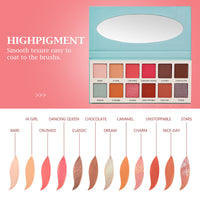 Las Chicas High Pigment Silky Hydroxybenzophenone Non-Vegan Cruelty-Free Cream 12-Color Eyeshadow Palette Makeup Palette