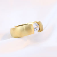 European And American Fashion Minimalist Gold Diamond Trendy Unique Ring