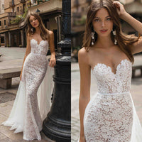 Angel Wedding Dress Queen Sexy Lace Bridal Travel Shooting Location Sea View Mermaid Light Wedding Dress Wholesale W920