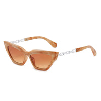 New Cat-Eye Sunglasses European And American Trend Brand Off The Same Sunglasses, Paint Chain Sunglasses Women