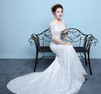Waist fishtail wedding dress