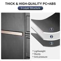 3-in-1 Expandable PC+ABS Trolley Luggage Set with TSA Lock – Black