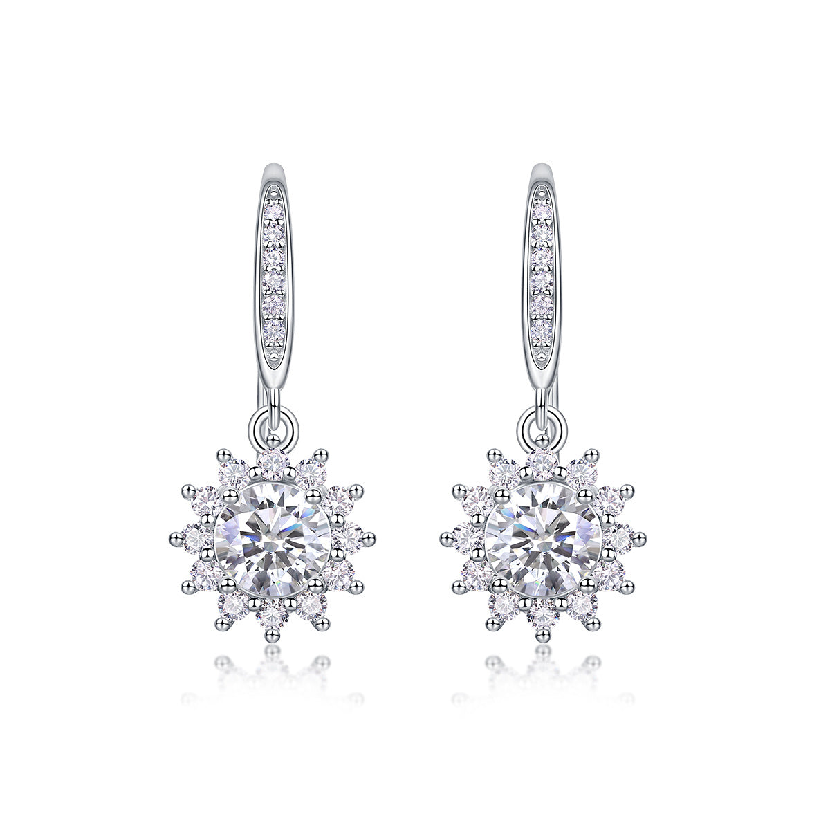 Qingcheng – 0.5-Carat Moissanite Diamond Stud Earrings in S925 Sterling Silver Platinum-Plated