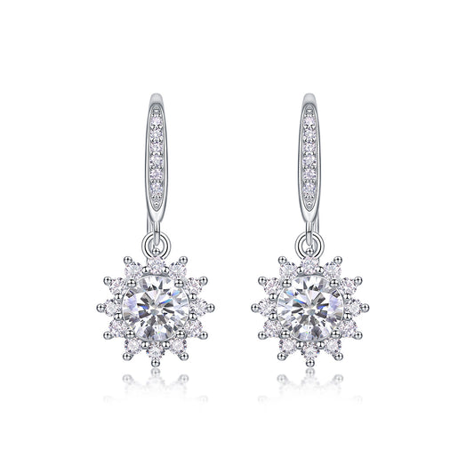 Qingcheng – 0.5-Carat Moissanite Diamond Stud Earrings in S925 Sterling Silver Platinum-Plated