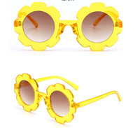 Round frame children's sunglasses personality small flowers girls sunglasses