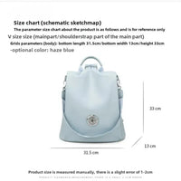 The New Seasonal Series Of Shoulder Bags Haze Blue New Fashion Ladies Backpack 
 Leisure Ladies Backpack Large Capacity