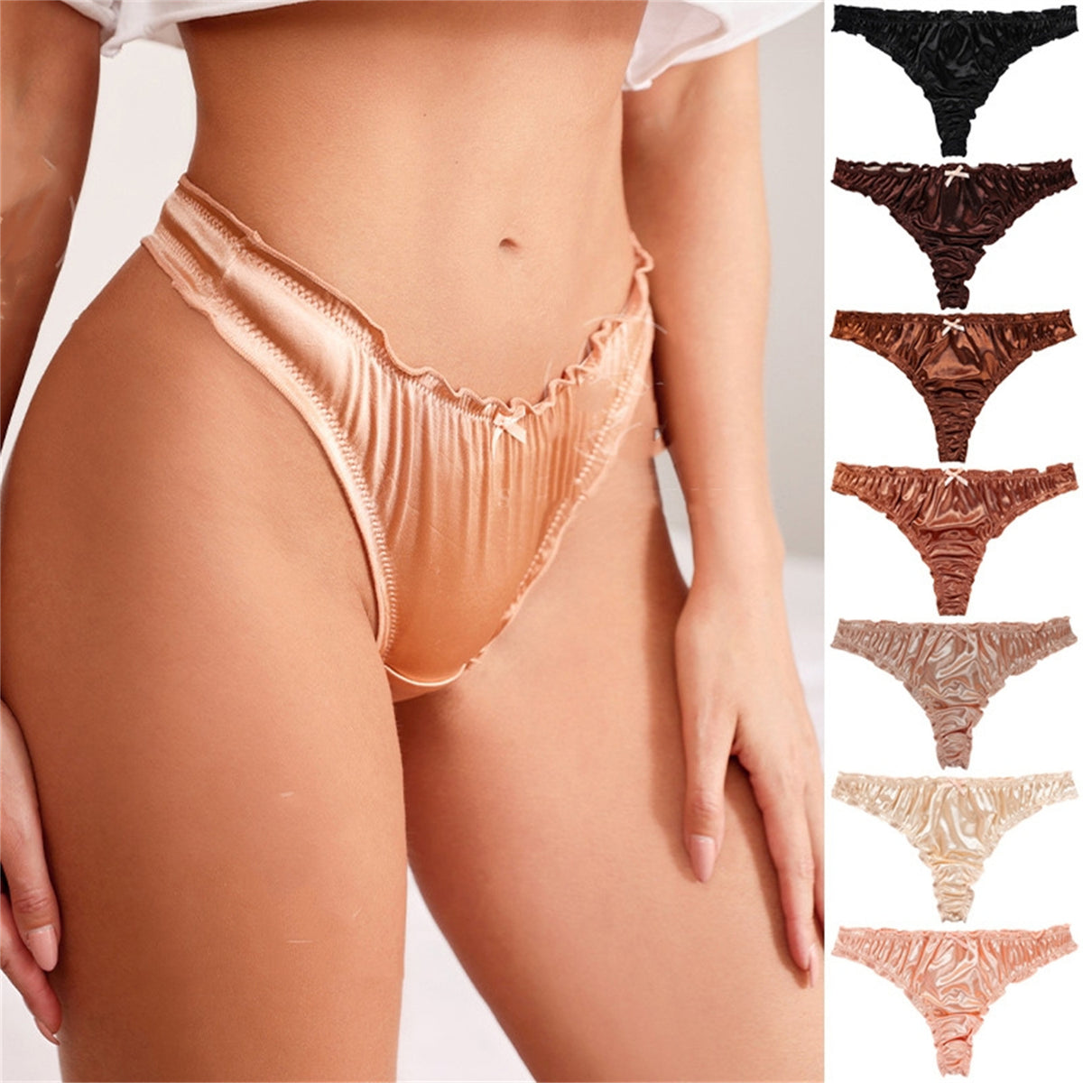Satin T-Back Women’s Underwear – Soft Cotton Crotch Thong