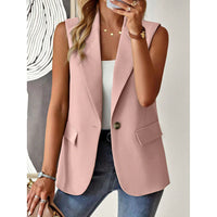 Women's Sleeveless Vest Blazer Casual Open Front Work Office Tops Jacket