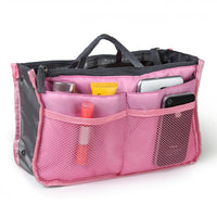Women Lady Travel Insert Handbag Organizer Makeup Bags Toiletry Purse Liner With Hand Strap