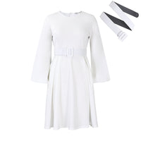 With Belt Long Sleeve Elegant Graceful Round Neck Large Swing Dress