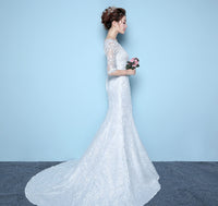 Waist fishtail wedding dress