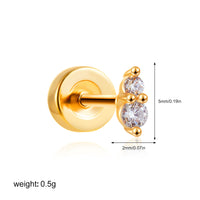 Stainless Steel 18K Gold Zircon Ear Bone Stud Titanium Steel Mini Ear Studs