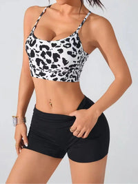 Women's Summer New Cross Thin-Strap Floral Print Daily Sports Bra