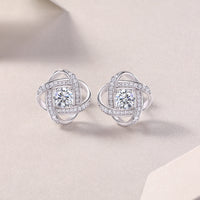 Hope Beam - A Fashionable And Luxurious Diamond Jewelry Piece Set With Half-carat Moissanite S925 Sterling Silver And Platinum-plated Stud Earrings