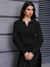 Solid Color Long-Sleeve Shirt – Classic Cotton Blend Button Top