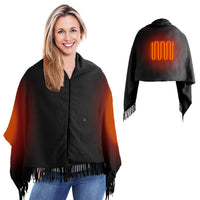 USB Heated Shawl Blanket – Wearable Electric Wrap with 3 Heating Levels & Zipper