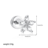 Stainless Steel 18K Gold Zircon Ear Bone Stud Titanium Steel Mini Ear Studs