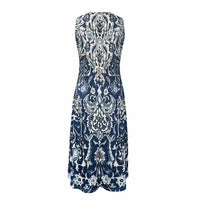 Women’s Sleeveless Boho Maxi Sundress – Loose Flowing Casual Beach Midi-to-Maxi Dress