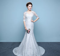 Waist fishtail wedding dress