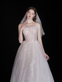 White Wedding Bridal Dress Light Yarn Dinner Tube Top Dress