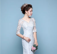 Waist fishtail wedding dress