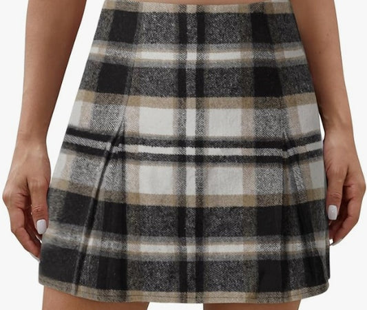 Plaid Pleated Mini Skirt – Classic Check Short Skirt