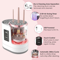 4 In 1 Electric Makeup Brush Cleaner USB Powered Automatic Brush Blender Machine With Timer Digital Display Cleaning Drying UV Disinfection Brush Storage For All Types Of Brushes