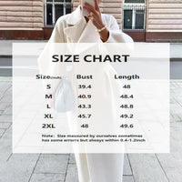 Women's Classic Winter Long Coat, Double-Breasted Belted Trench With Wide Lapel, Solid Color Oversized Overcoat For Casual Style